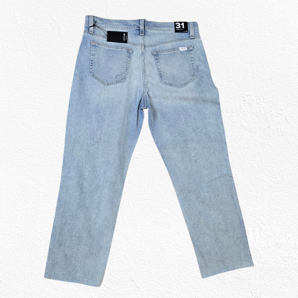 Joe's Jeans Light Wash Distressed Tomboy Slim Ankle Crop Straight Jeans Size 31 - Picture 13 of 13